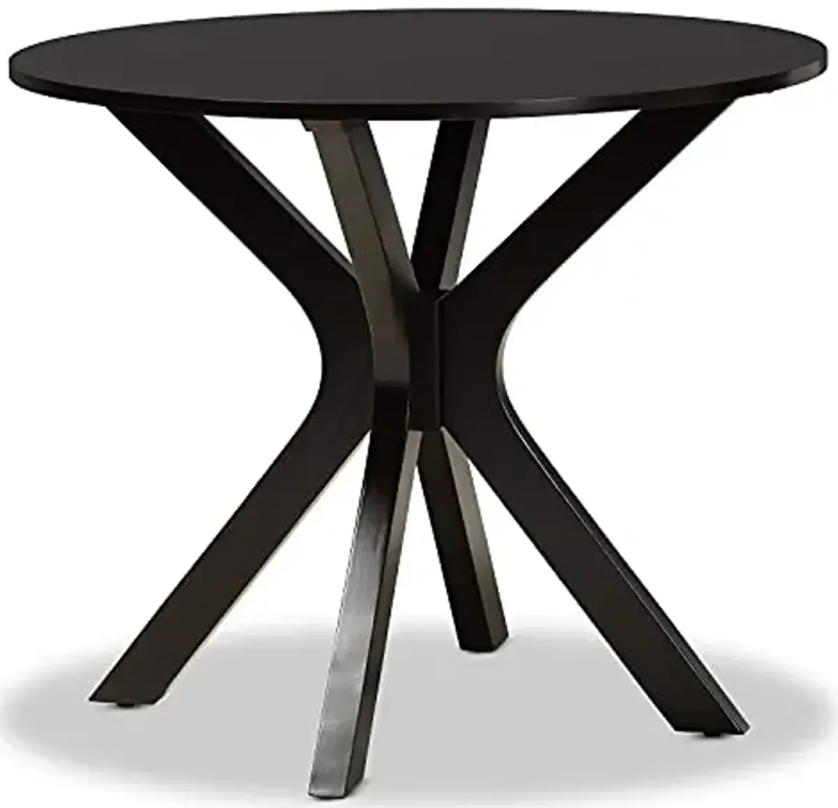 Baxton Studio Kenji Modern and Contemporary Dark Brown Finished 48-Inch-Wide Round Wood Dining Table