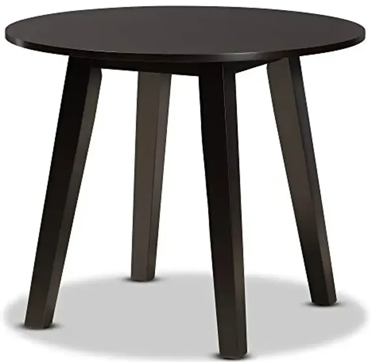 Baxton Studio Ela Modern and Contemporary Dark Brown Finished 35-Inch-Wide Round Wood Dining Table