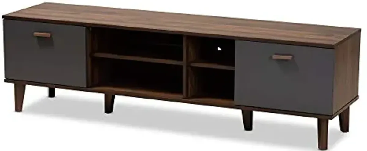 Baxton Studio TV Stands, Walnut/Grey