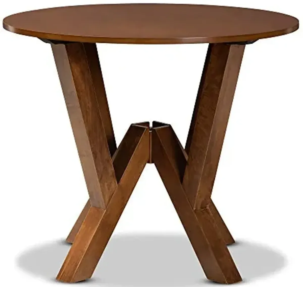 Baxton Studio Irene Modern and Contemporary Walnut Brown Finished 35-Inch-Wide Round Wood Dining Table