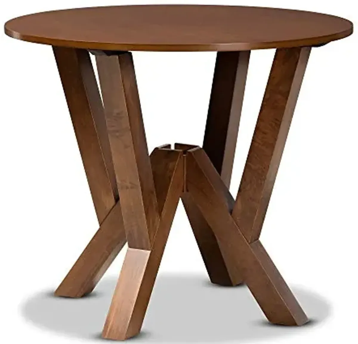 Baxton Studio Irene Modern and Contemporary Walnut Brown Finished 35-Inch-Wide Round Wood Dining Table