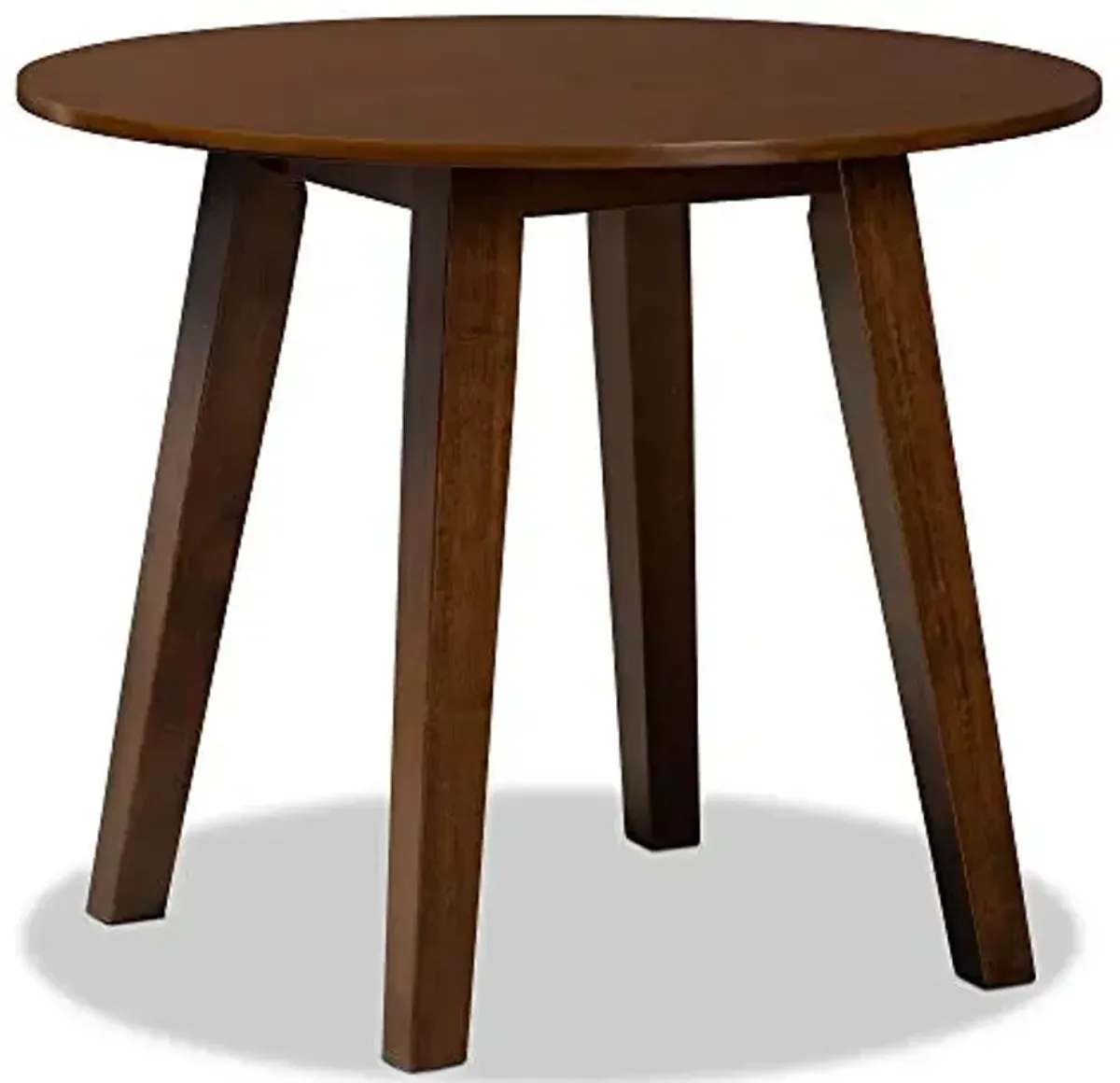 Baxton Studio Ela Modern and Contemporary Walnut Brown Finished 35-Inch-Wide Round Wood Dining Table
