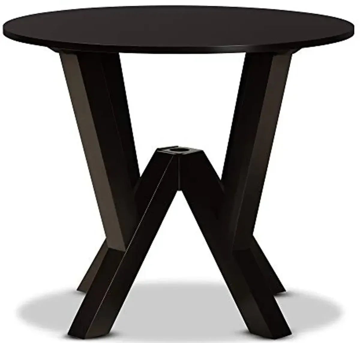 Baxton Studio Irene Modern and Contemporary Dark Brown Finished 35-Inch-Wide Round Wood Dining Table