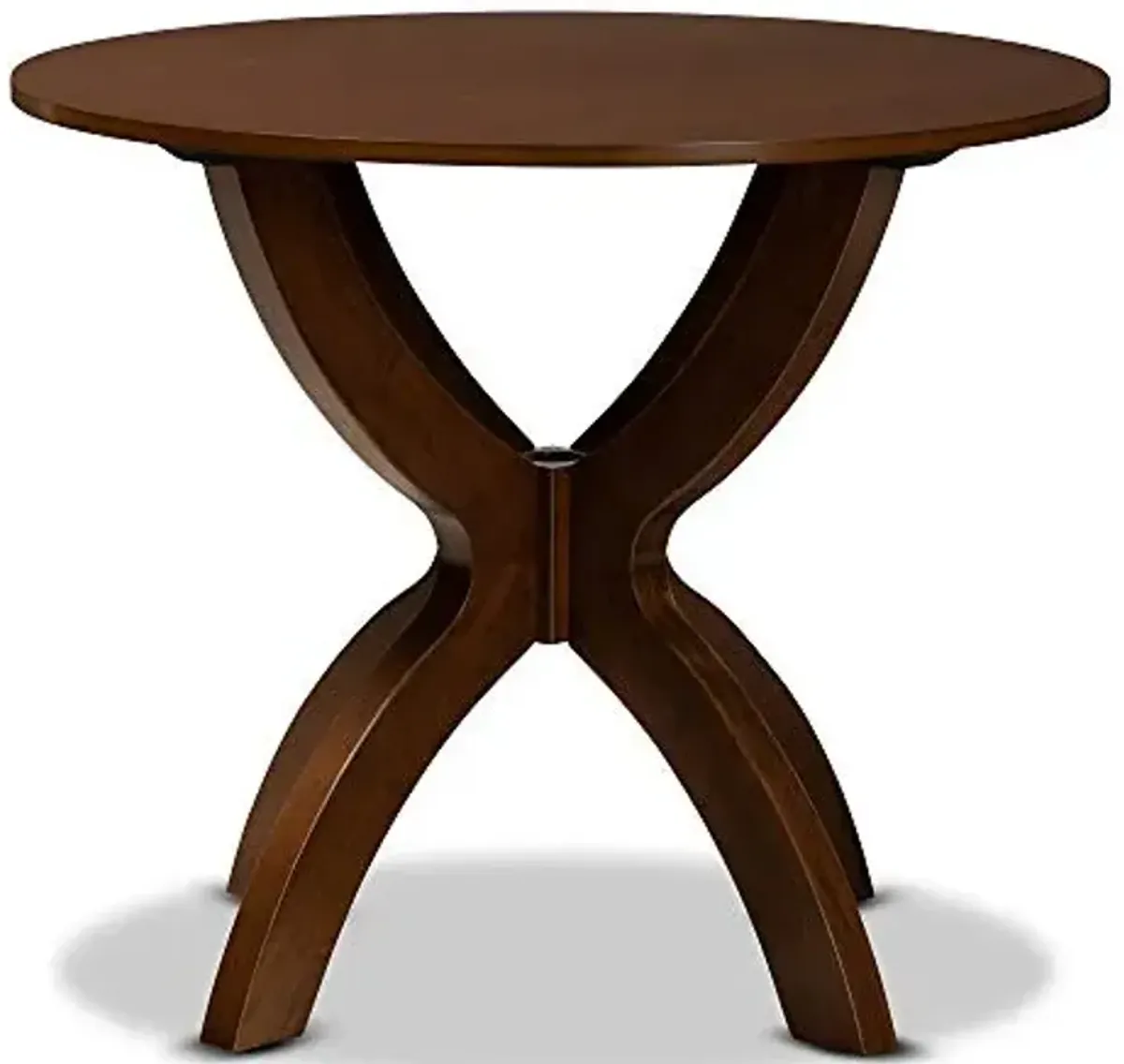 Baxton Studio Tilde Modern and Contemporary Walnut Brown Finished 35-Inch-Wide Round Wood Dining Table