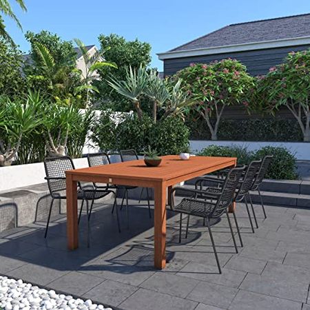 Amazonia Edinburgh 7-Piece Outdoor Rectangular Dining Table Set | Eucalyptus Wood | Ideal for Patio and Indoors