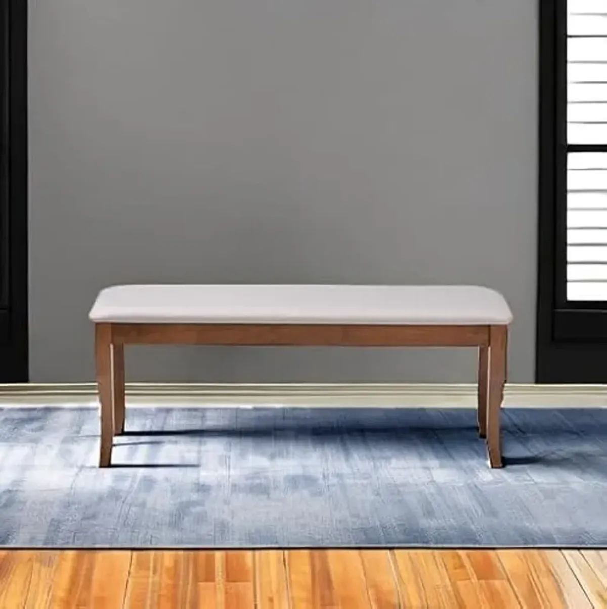 Baxton Studio Cornelie Modern and Contemporary Transitional Grey Fabric Upholstered and Walnut Brown Finished Wood Dining Bench