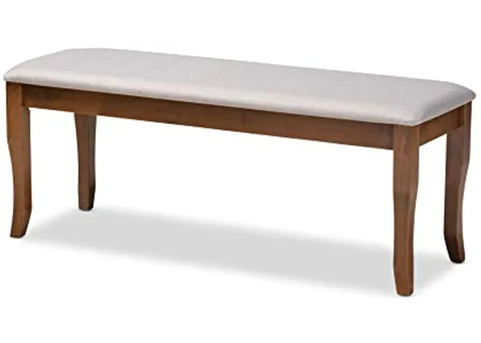 Baxton Studio Cornelie Modern and Contemporary Transitional Grey Fabric Upholstered and Walnut Brown Finished Wood Dining Bench