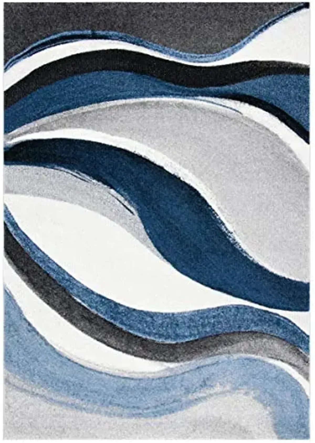 SAFAVIEH Area Rug 8x10 - Hollywood Collection - Large - Grey & Blue, Mid-Century Modern Design, Non-Shedding & Easy Cleaning, Ideal for Living Room, Bedroom, Office, Dining Space (HLW766F)