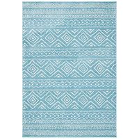 SAFAVIEH Tulum Collection 2' x 5' Turquoise/Ivory TUL267K Moroccan Boho Distressed Non-Shedding Living Room Bedroom Area Rug