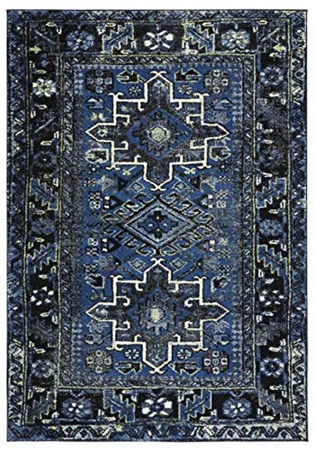 SAFAVIEH Vintage Hamadan Collection 2'7" x 5' Blue/Grey VTH211N Oriental Traditional Persian Non-Shedding Living Room Bedroom Area Rug