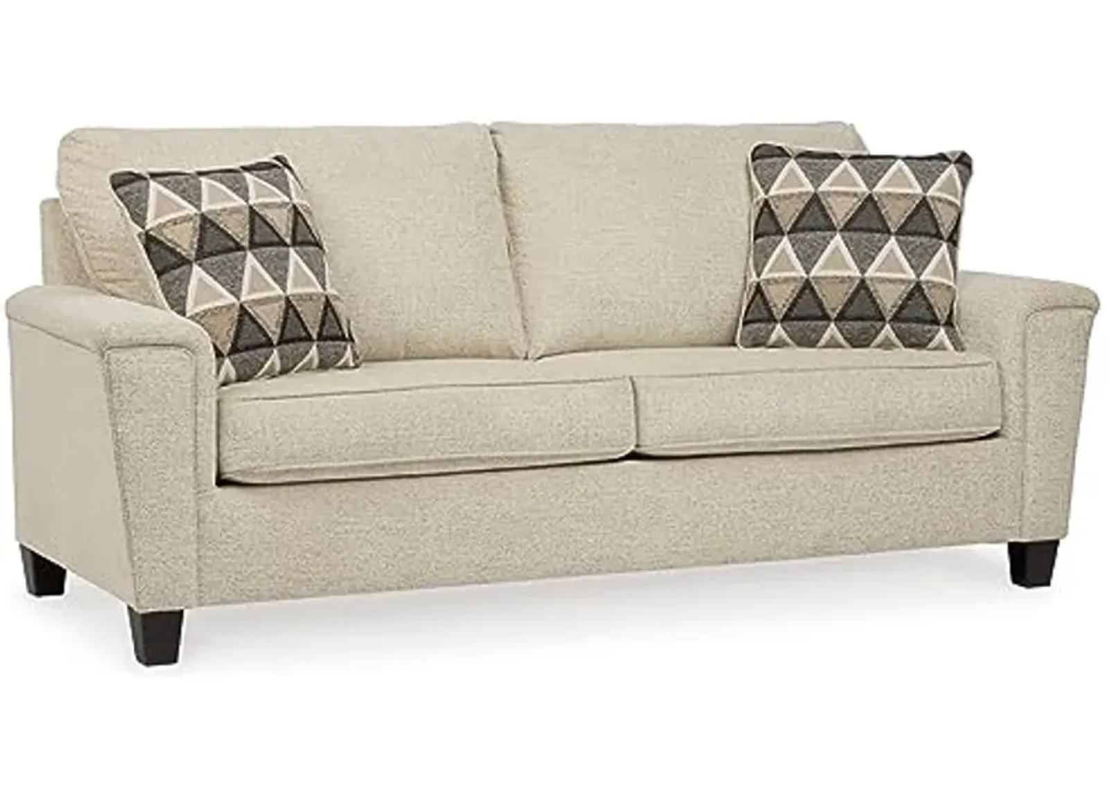 Signature Design by Ashley Abinger Chenille Contemporary Queen Sofa Sleeper with 2 Accent Pillows, Dark Gray