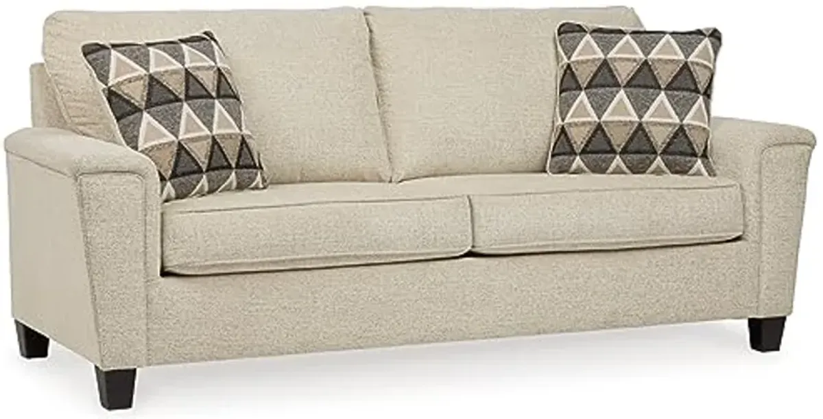 Signature Design by Ashley Abinger Chenille Contemporary Queen Sofa Sleeper with 2 Accent Pillows, Dark Gray