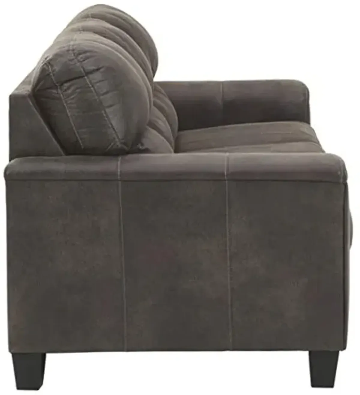 Signature Design by Ashley Navi Faux Leather Modern Queen Sofa Sleeper, Gray