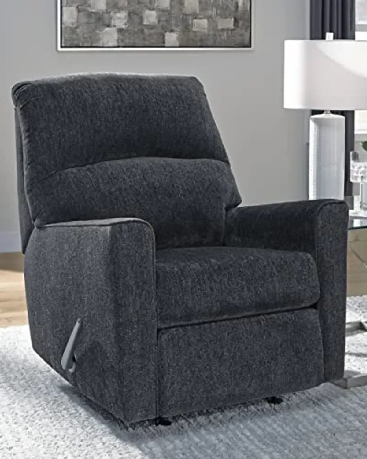 Signature Design by Ashley Altari Modern Nursery Manual Rocker Recliner, Light Gray