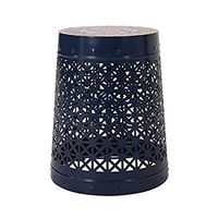 Christopher Knight Home Justin Outdoor Lace Cut Side Table with Tile Top, Dark Blue