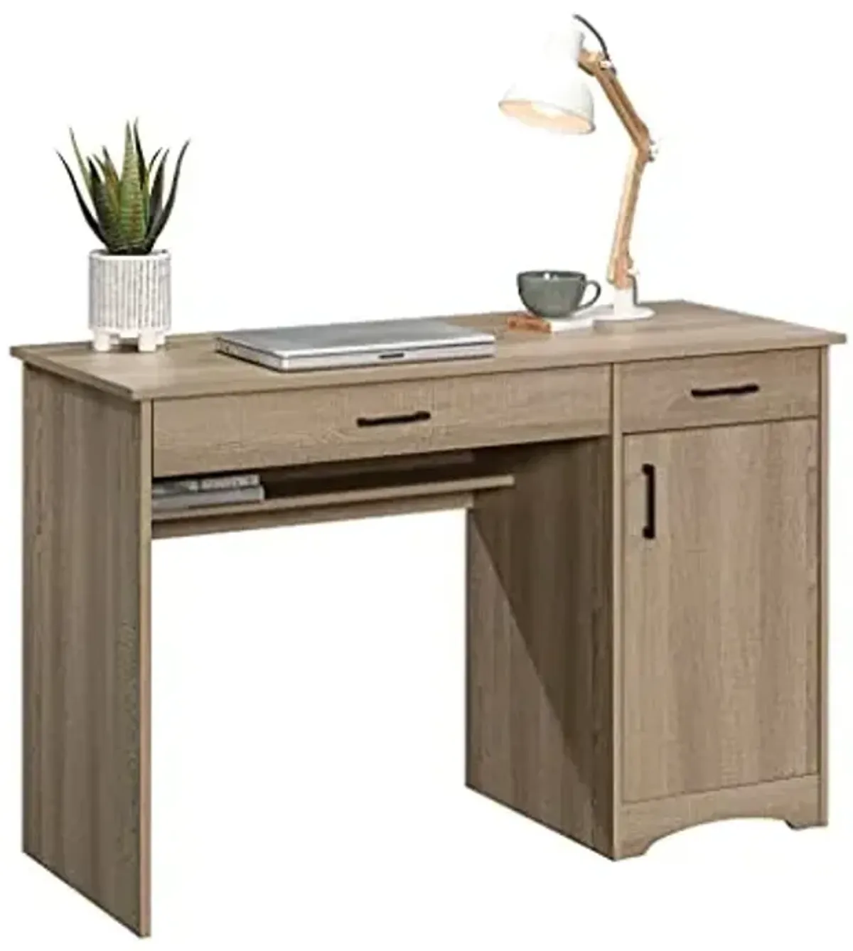 Sauder Beginnings Small Study Desk with Storage Drawers for Study or Bedroom, in Summer Oak