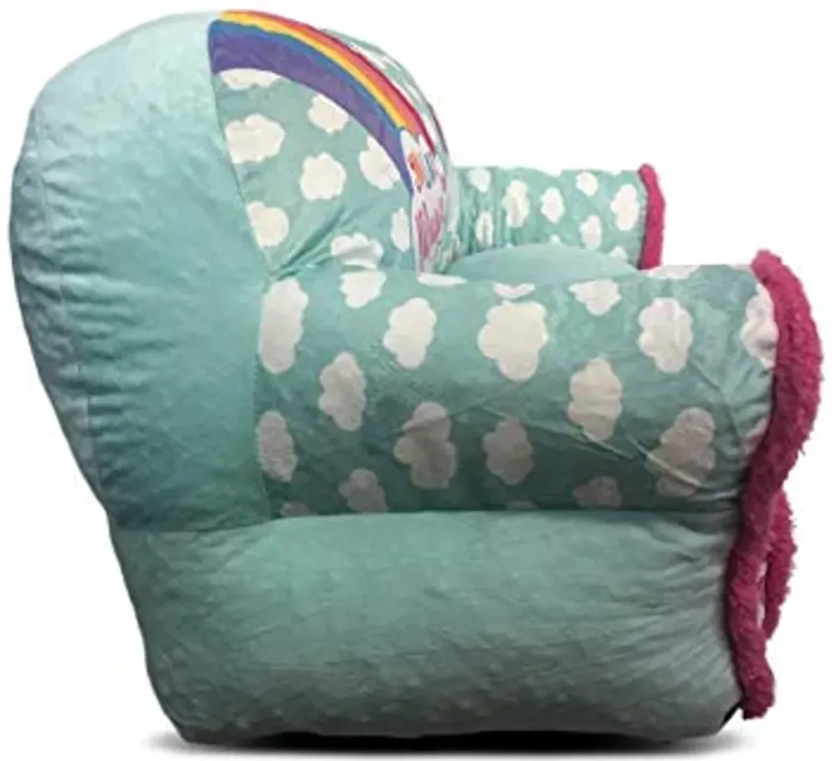 Heritage Kids Double Bean Bag Sofa Chair with Sherpa Trim, Unicorn You are Magical Print Large