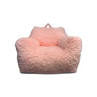 Heritage Kids Faux Fur Pink Bean Bag Sofa Chair with Top Handle, Ages 2+, Large