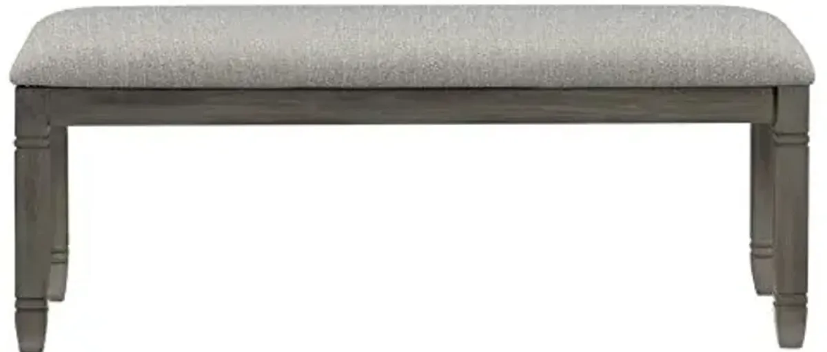 Lexicon Dining Bench with Padded Seat and Wooden Frame, 48" W Entryway Bench, Gray Textured Fabric Upholstered Dining Seat for Kitchen/Living Room, Easy Assembly, Antique Gray