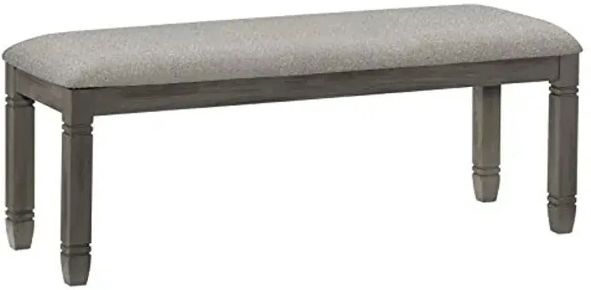 Lexicon Dining Bench with Padded Seat and Wooden Frame, 48" W Entryway Bench, Gray Textured Fabric Upholstered Dining Seat for Kitchen/Living Room, Easy Assembly, Antique Gray