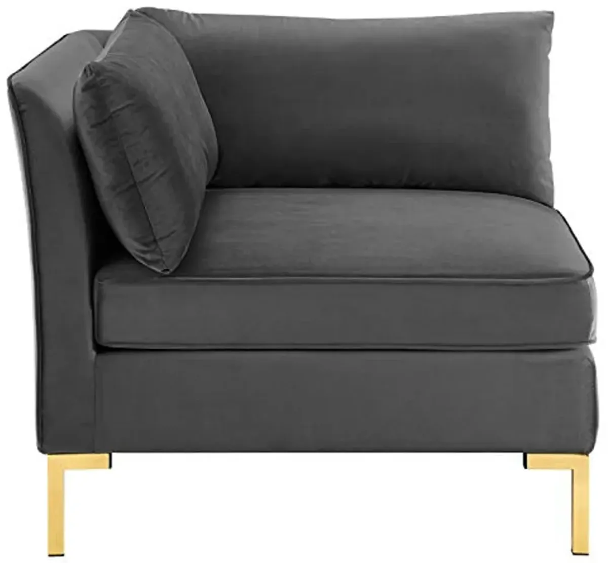 Modway Ardent Performance Velvet Sectional Sofa, 6 Piece w/Double Chaise, Gray