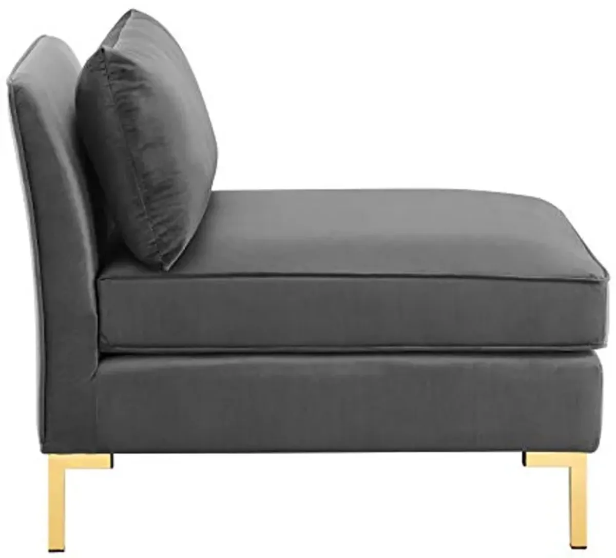 Modway Ardent Performance Velvet, Armless Chair, Grey