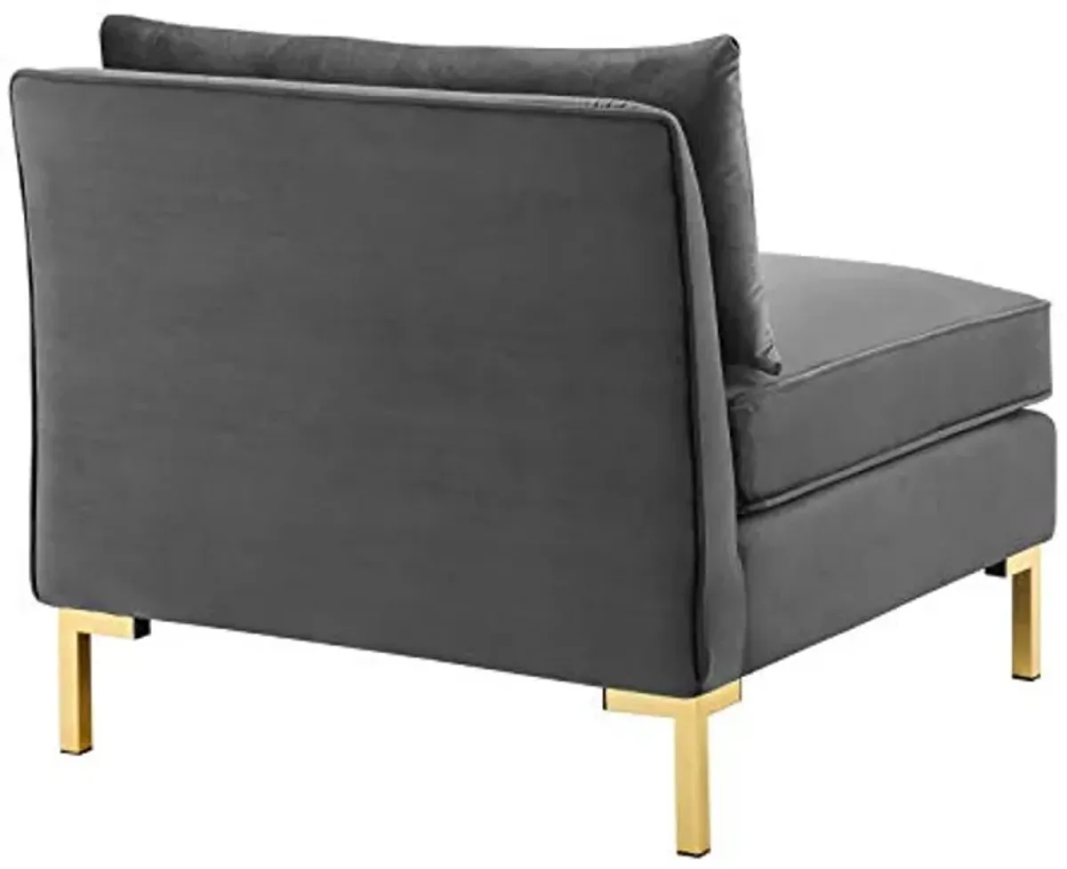 Modway Ardent Performance Velvet, Armless Chair, Grey