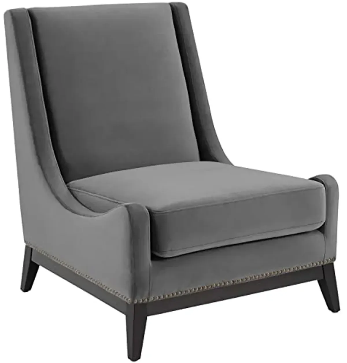 Modway Confident Upholstered Performance Velvet Set of 2, Two Lounge Chairs, Gray