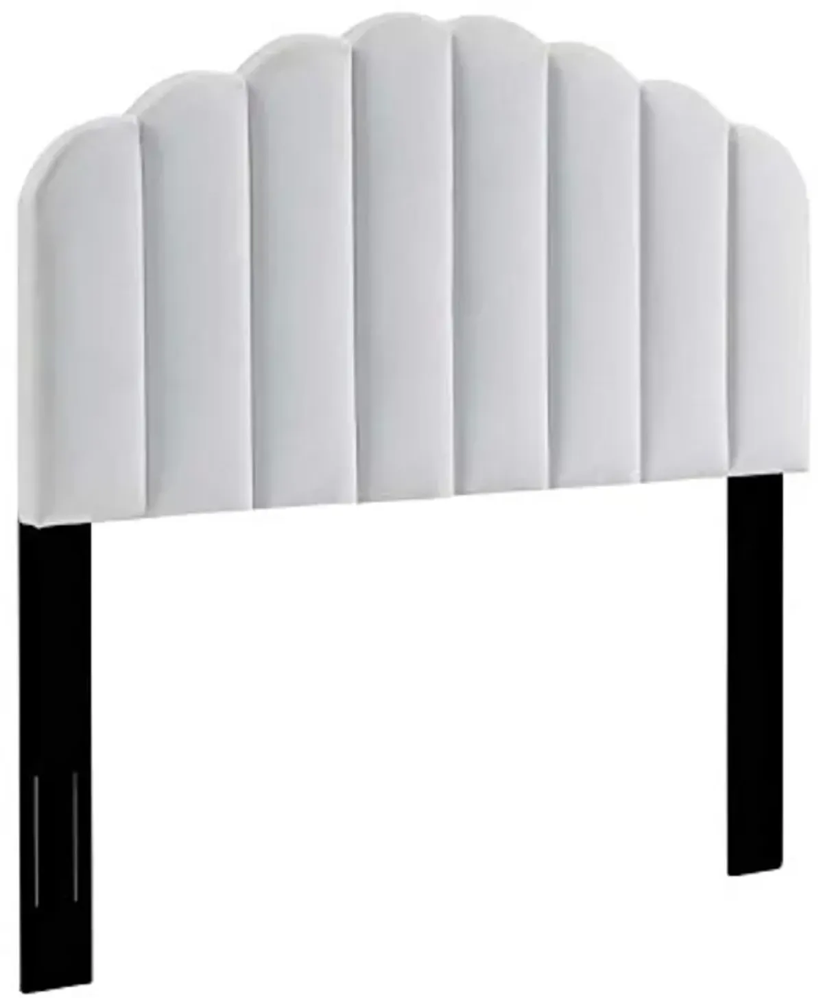 Modway Veronique Channel Tufted Performance Velvet Upholstered Full/Queen Headboard in White