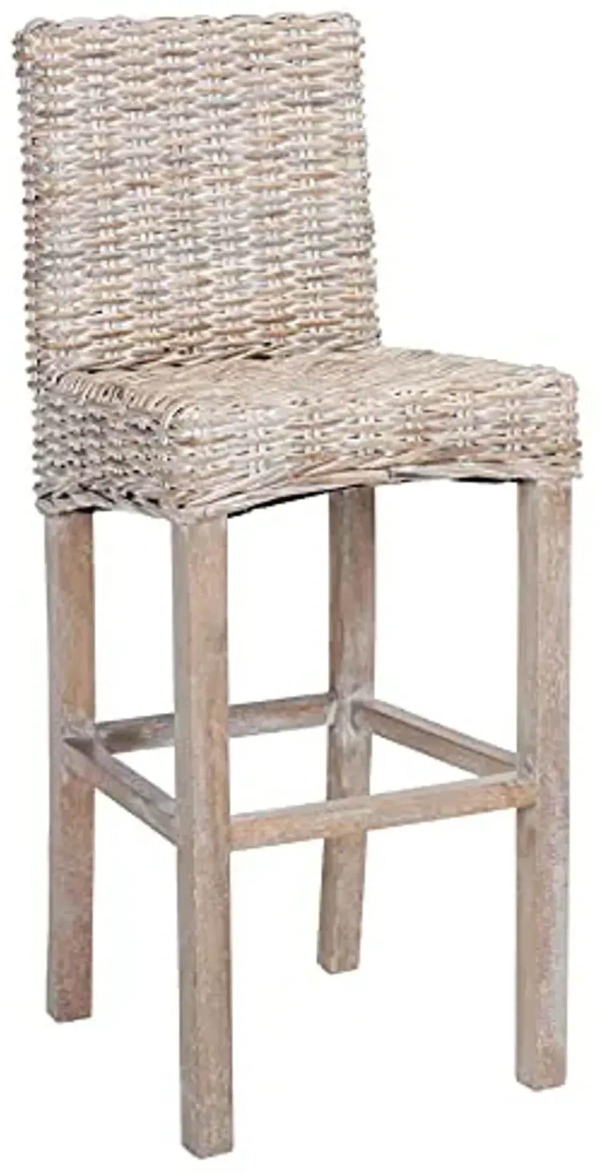 Safavieh Home Tobie Grey White Wash Rattan 30-inch Bar Stool