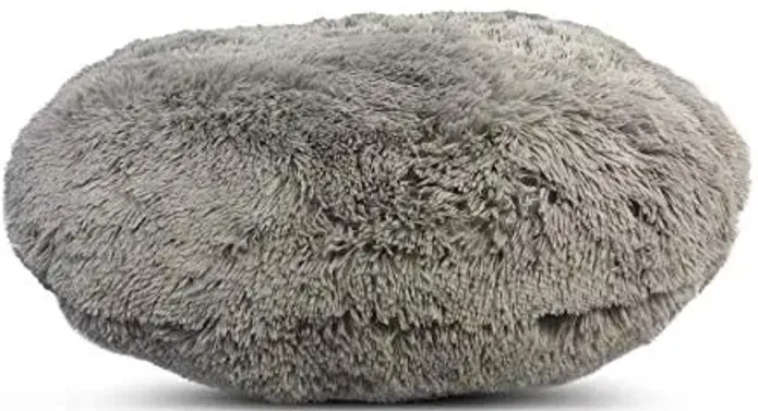 Heritage Kids Round Shag Floor Lounger Pouf, Grey