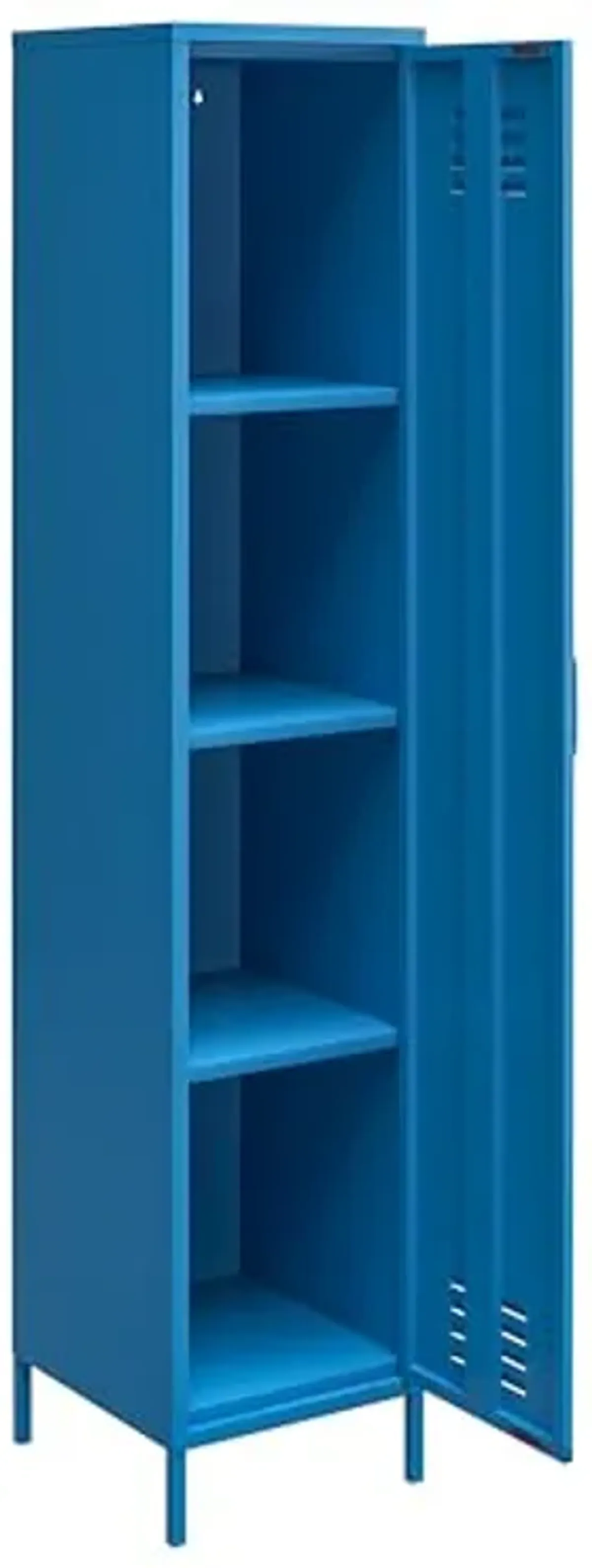 Novogratz Cache Single Metal Locker Storage, Blue Cabinet