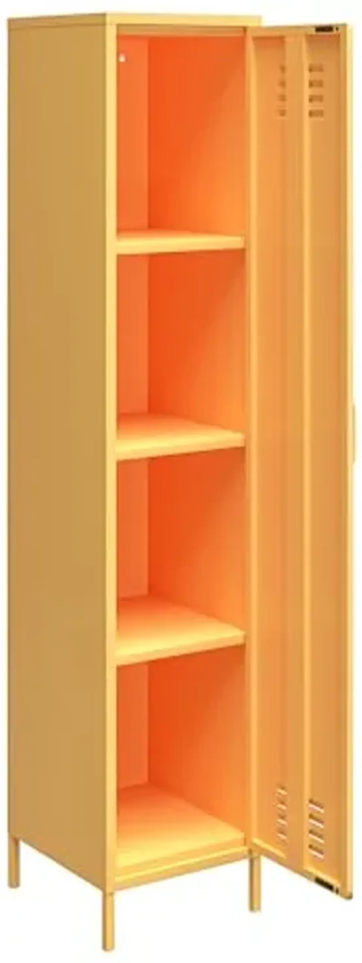 Novogratz Cache Cache 1-Door Tall Single Metal Locker Style Storage Cabinet, Yellow