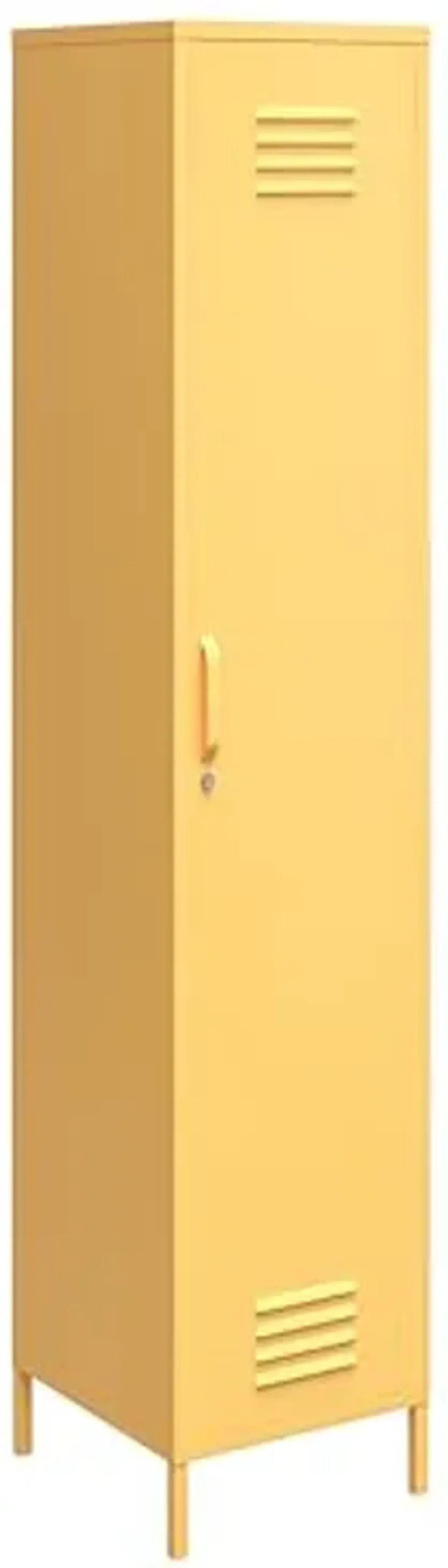 Novogratz Cache Cache 1-Door Tall Single Metal Locker Style Storage Cabinet, Yellow