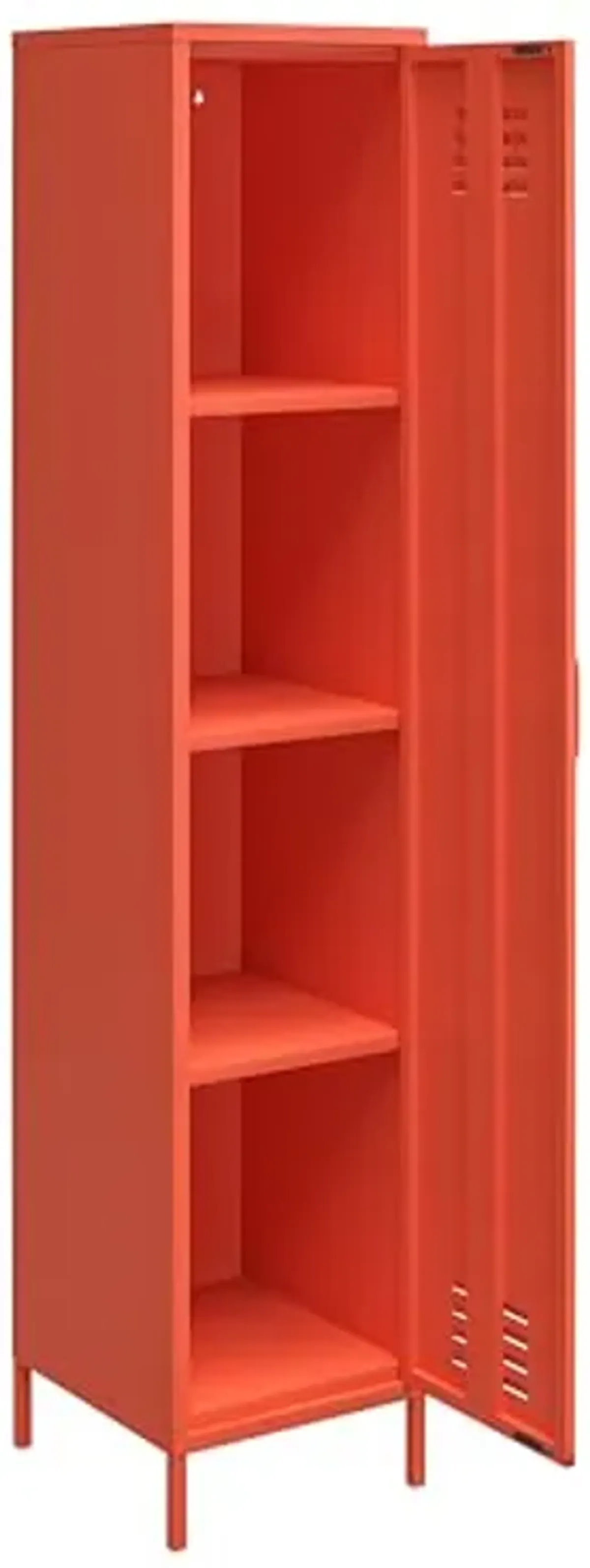 Novogratz Cache Single Metal Locker Storage, Orange Cabinet