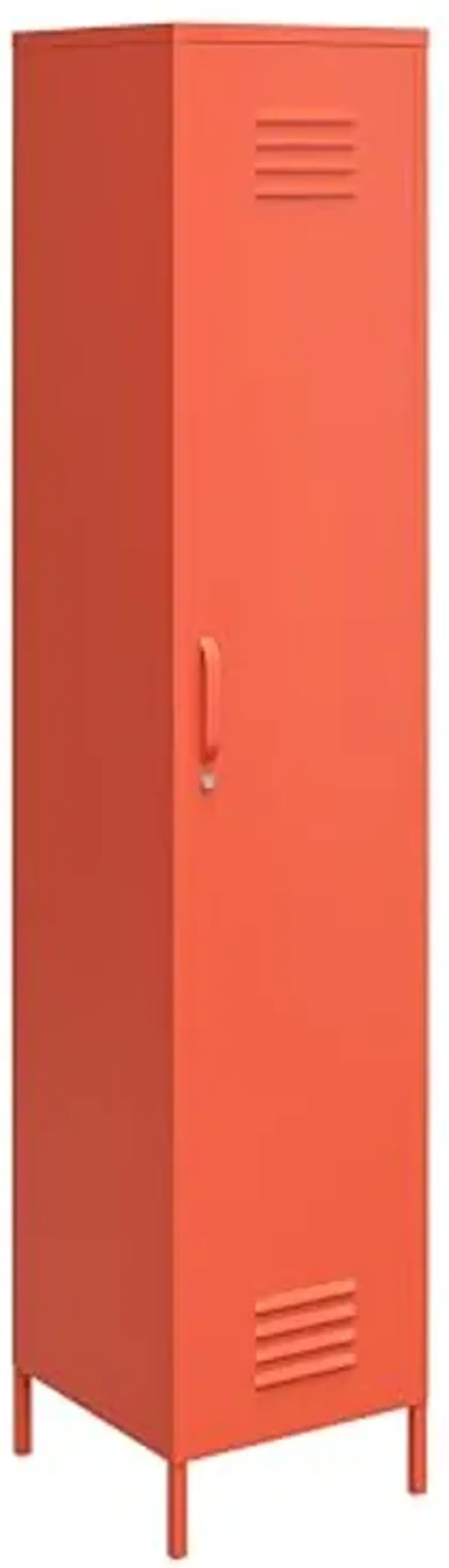 Novogratz Cache Single Metal Locker Storage, Orange Cabinet