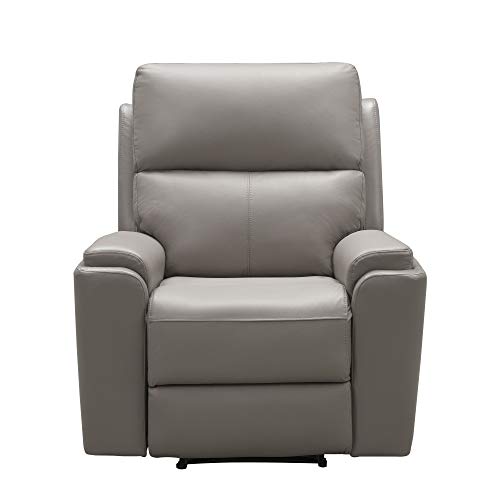 Abbyson Living Top Grain Leather Recliner, Grey