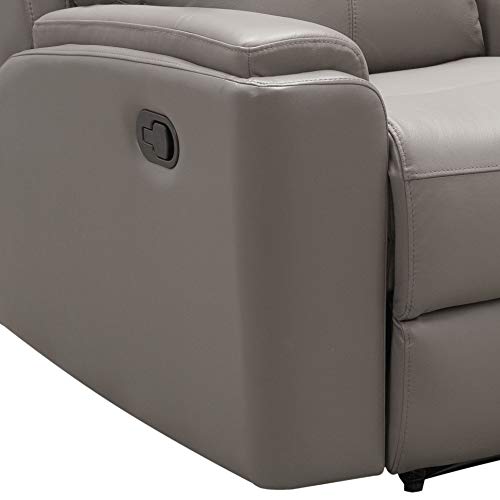 Abbyson Living Top Grain Leather Recliner, Grey