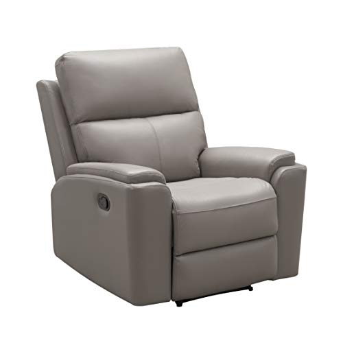 Abbyson Living Top Grain Leather Recliner, Grey