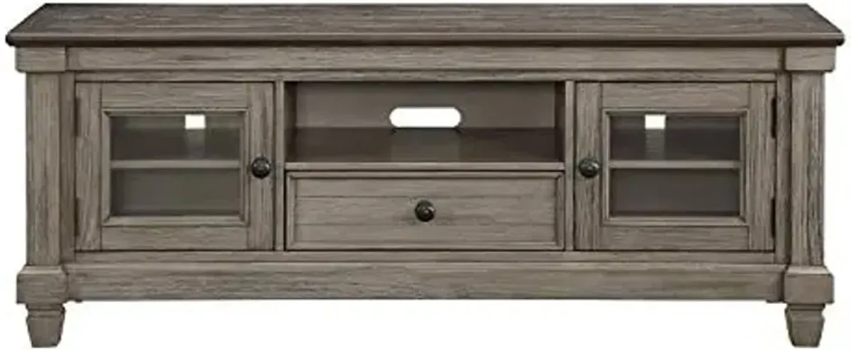 Lexicon Cailloux 64" TV Stand, Antique Gray/Coffee