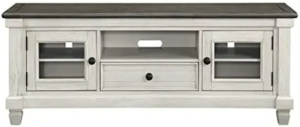 Lexicon Cailloux 64" TV Stand, Antique White/Rosy Brown