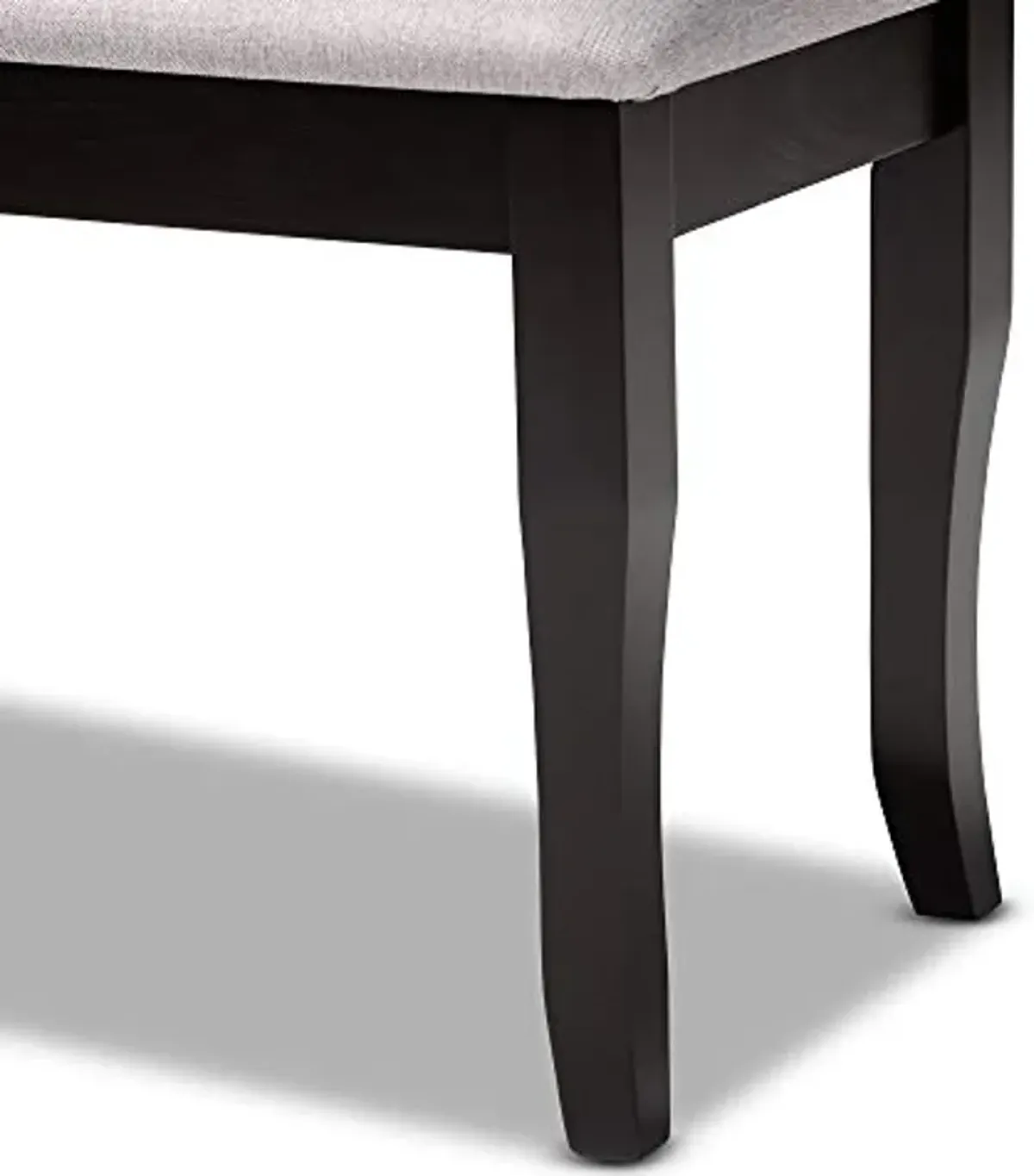 Baxton Studio Cornelie Modern and Contemporary Transitional Grey Fabric Upholstered and Dark Brown Finished Wood Dining Bench