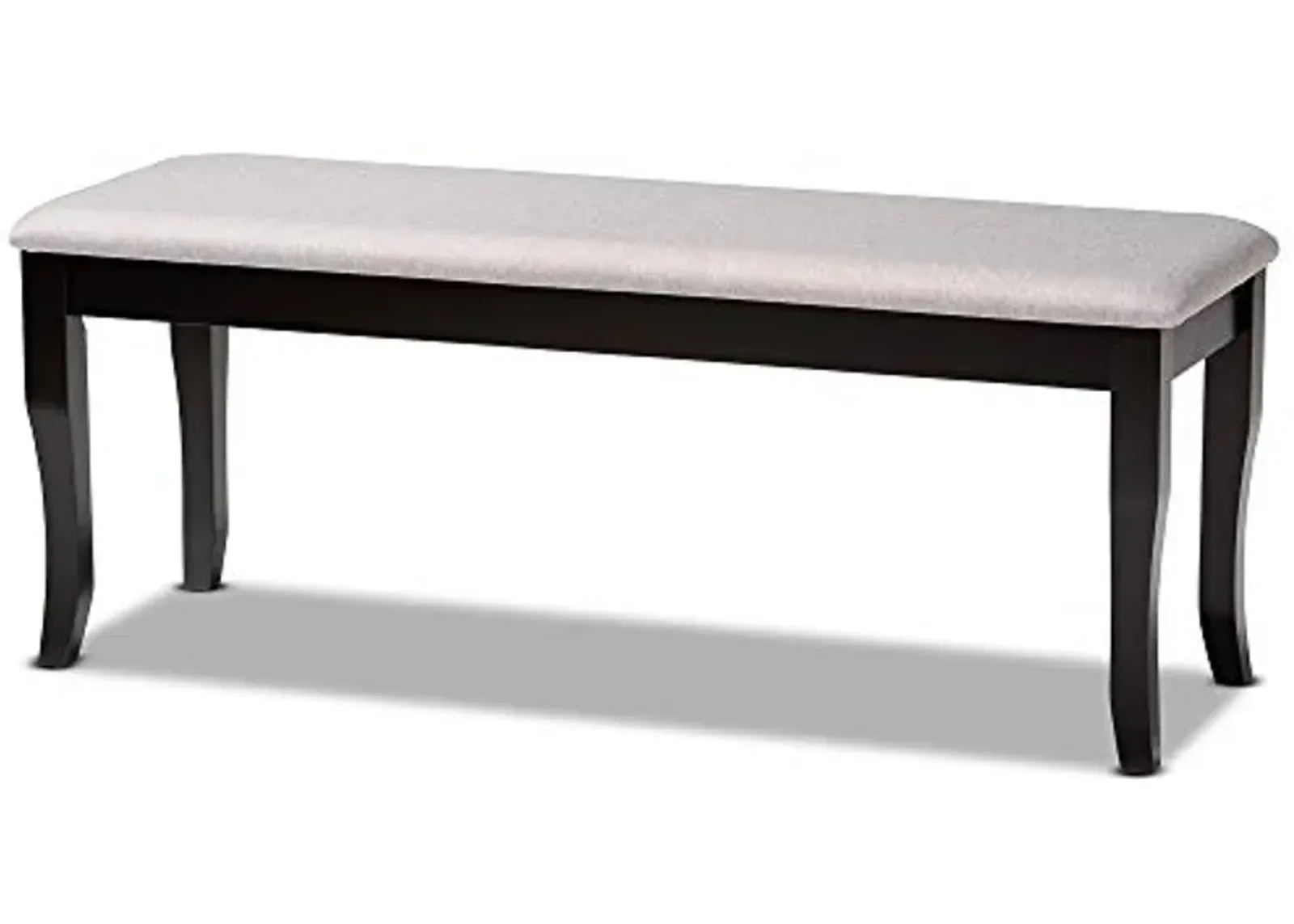 Baxton Studio Cornelie Modern and Contemporary Transitional Grey Fabric Upholstered and Dark Brown Finished Wood Dining Bench