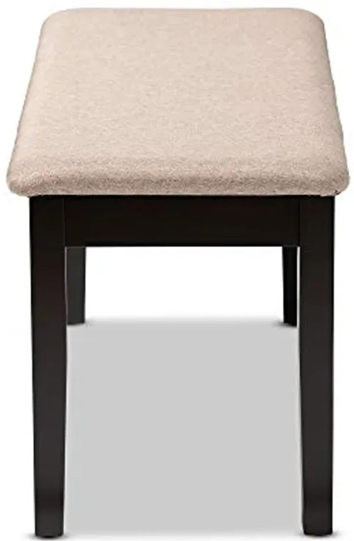 Baxton Studio Teresa Modern and Contemporary Transitional Sand Fabric Upholstered and Dark Brown Finished Wood Dining Bench