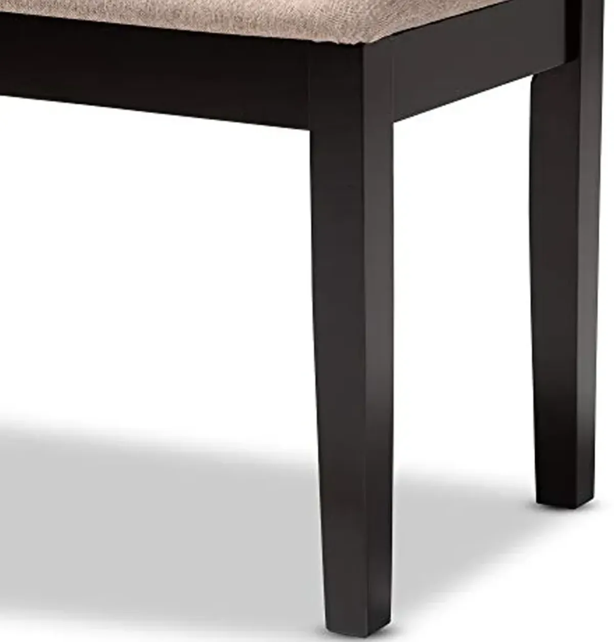 Baxton Studio Teresa Modern and Contemporary Transitional Sand Fabric Upholstered and Dark Brown Finished Wood Dining Bench