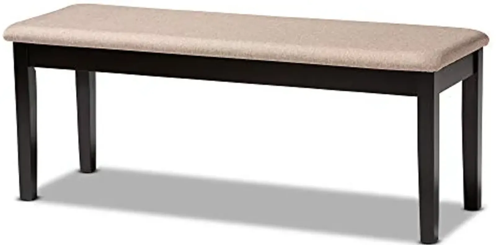 Baxton Studio Teresa Modern and Contemporary Transitional Sand Fabric Upholstered and Dark Brown Finished Wood Dining Bench