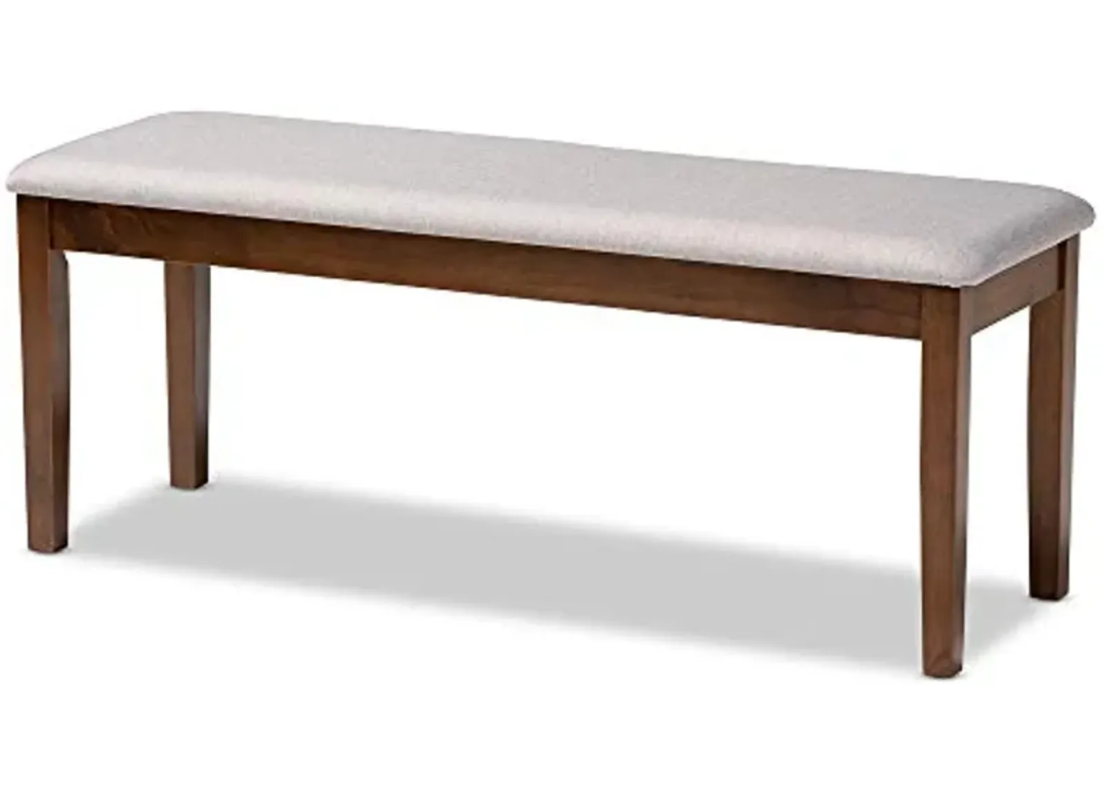 Baxton Studio Teresa Modern and Contemporary Transitional Grey Fabric Upholstered and Walnut Brown Finished Wood Dining Bench