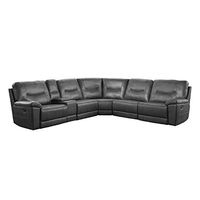 Lexicon Oresme Modular Reclining Sectional Sofa, Dual-End Recliner, Gray