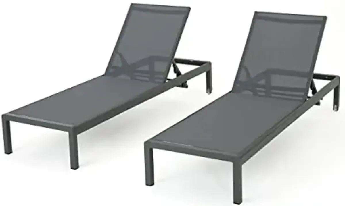 Christopher Knight Home Vicky Coral Outdoor Chaise Lounges (Set of 2), Blue and White