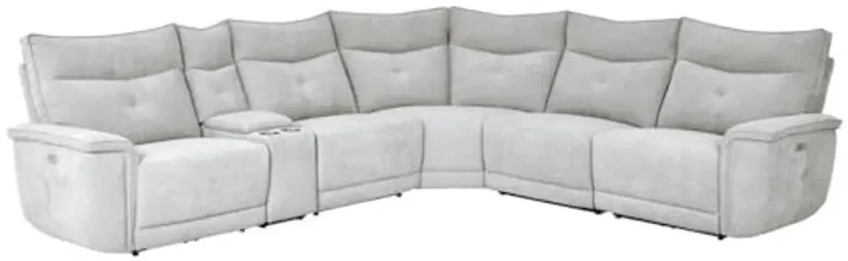 Lexicon Aimot Modular Power Reclining Sectional, Dual-End Recliner, Mist Gray